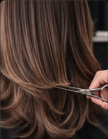 Haircut detail with scissors