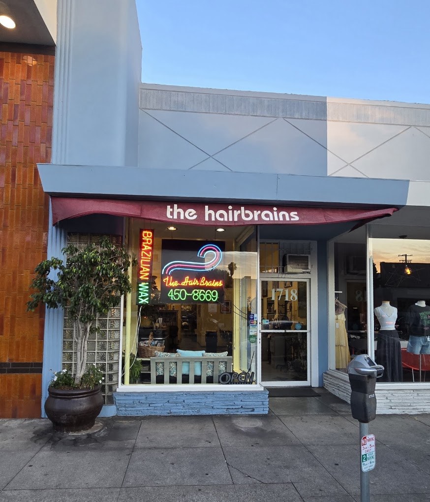 The Hairbrains storefront on Ocean Park Blvd, Santa Monica
